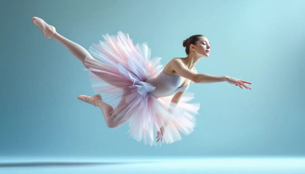 A ballet dancer seamlessly transitioning into a yoga pose.