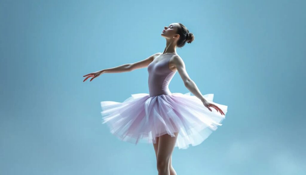 A dancer enjoying a ballet workout while listening to music.